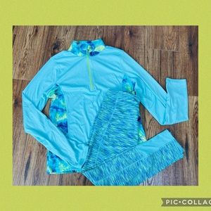 Danskin Green/Blue Activewear Set